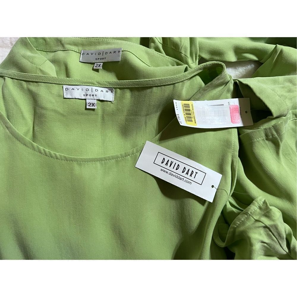 David Dart NWT Plus Size Shirt Set 3/4 Sleeve But… - image 4